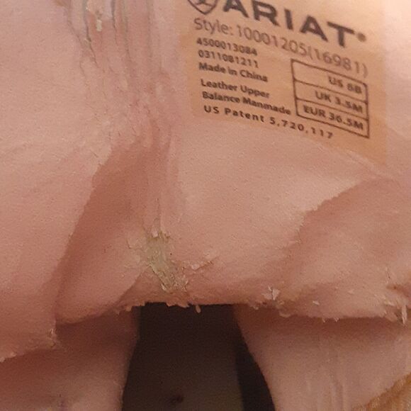 ARIAT Womens 6 B BROWN FATBABY Pink Cowgirl Western 10001205 (16981) - Picture 13 of 13